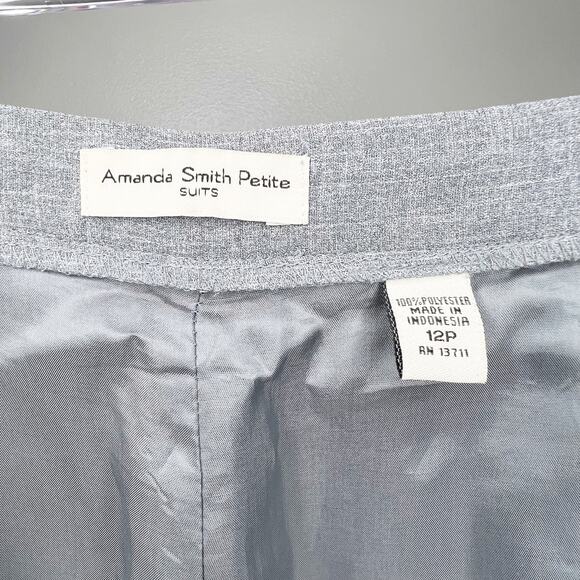 AMANDA SMITH Petite 2 Piece Suit Formal Suit Jacket & Suit Pant lGray Size 10P - Picture 7 of 10